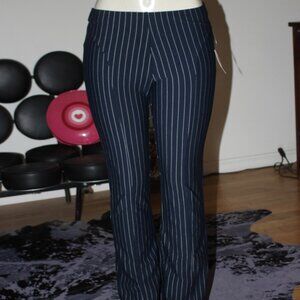 Forever 21 NWT $25 Navy & White Pinstripe Flare Pants Pull On